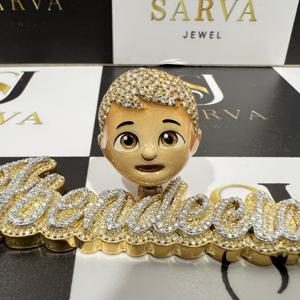 Personalizado 925 Plata 14K 18K oro amarillo joyería fina estilo Vintage Hip Hop colgante para hombres VVS Moissanite colgantes finos encantos - Product Image 4