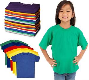 Camisetas de algodón para niños a granel, camisetas unisex para niños al por mayor, paquetes de camisetas ligeras para niños, niñas, hombres, estampado informal frontal - Product Image 3