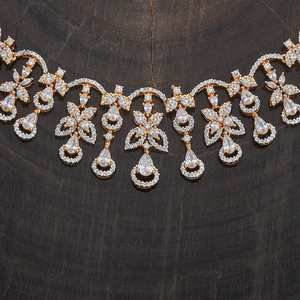 Zircon Necklace 178330 Elegant <b>Wedding</b> <b>Accessory</b> with Dazzling Zircon Stones - Product Image 5