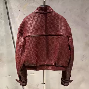 Chaqueta de Cuero TRILACE para Mujer, Cuello Alto, Logotipo Frontal, Transpirable, Impermeable, Cortavientos, Estilo Bomber, para Invierno - Product Image 3