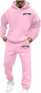 Conjunto Deportivo de Invierno para Hombre, Estampado, Transpirable, 100% Algodón, Sudadera con Cremallera Reversible, 2 Piezas - Product Image 2