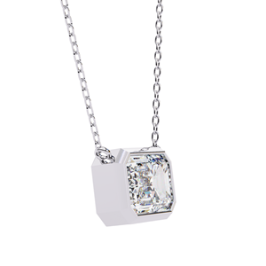 0.75 Ct <b>Emerald</b> Cut Lab Diamond <b>Pendant</b> Necklace VVS-EF IGI Certified 18K & 14K Gold - Product Image 5