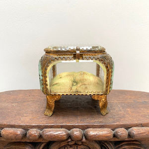 Caja de almacenamiento de vidrio biselado con acabado dorado Fabricación y proveedor de tamaño personalizado Fabricación de cantidades a granel Caja de almacenamiento de vidrio biselado - Product Image 6