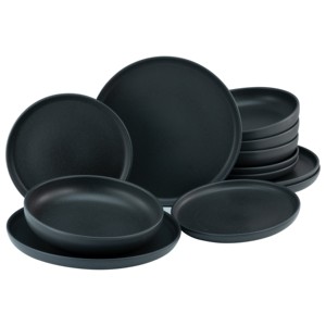 ชุดอาหาร "Dinnerware Set Tellerset Uno" 12 ชิ้น สีดำ - Product Image 1