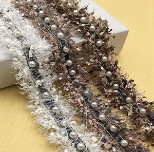 Encaje con Cuentas de Perlas de Estilo Retro, Adorno de Flecos con Cuentas, Adorno de Costura para Decoración de Disfraces de Fiesta, Banda Nupcial - Product Image 4