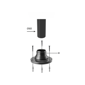 Acrilux Base lampada 50023 nera Ø 60 mm porta pali illuminazione esterna fino a H 150 cm - Product Image 6