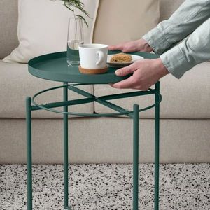 Tavolini da Caffè Rotondi Moderni e Compatti, Arredamento per Casa e Hotel, <span class=keywords><strong>Tavolino</strong></span> in Metallo per Salotto e Camera da Letto - Product Image 2