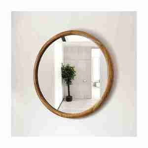 Diseño de Venta caliente y espejo portátil hecho a mano Marco de madera redondo moderno Artesanía EN LA India con calidad superior - Product Image 4