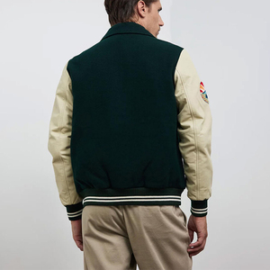 Chaqueta personalizable para hombre, chaqueta con letras de manga de cuero y lana para escuela secundaria, chaqueta con soporte y parche de chenilla - Product Image 6