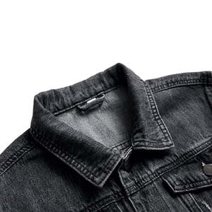 Custom Black <b>Denim</b> <b>Jackets</b> for Men Stylish Design 100% Cotton Jean Casual Streetwear Stand Collar Wholesale <b>Denim</b> <b>jacket</b> For Men - Product Image 4