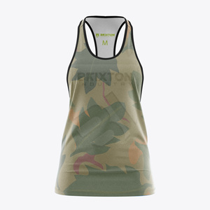 Camisetas sin mangas de sublimación personalizadas para mujer, camisetas sin mangas de gimnasio tejidas para entrenamiento físico, ropa deportiva informal con estampado completo OEM - Product Image 1