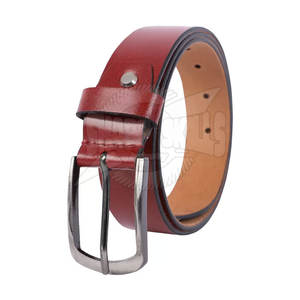 Cinturones de piel de vaca auténtica para hombre con estilo de logotipo personalizado con hebillas de alfiler Aspecto informal popular con cuero dividido - Product Image 3