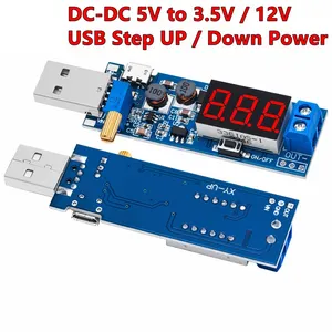 DC-DC 5V için 3.5V / 12V USB adım yukarı/aşağı güç kaynağı modülü ayarlanabilir Boost Buck dönüştürücü Out DC 1.2V-24V