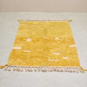 Designer Yellow Color Fully Embroidered Designer Carpets Hand Block Print Pattern Dhurries 100% Cotton Material Carpets Decor - Product Image 2