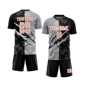 Vêtements de sport 100% Polyester Football Costume Chemises Tops Jersey Uniformes Bas Prix Demi Manches Maillots Et Shorts En Couleur Unie - Product Image 4