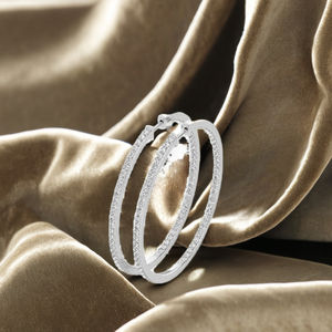 Boucles d'oreilles élégantes en argent sterling 925 avec grand cercle Moissanite VVS diamant pour femmes fabricant de mode en gros - Product Image 6