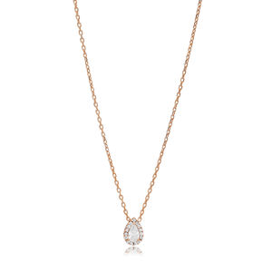 Collar con Colgante de Circonita Blanca Transparente en Forma de Pera, Joyería Turca Hecha a Mano al por Mayor, Plata de Ley 925 - Product Image 6