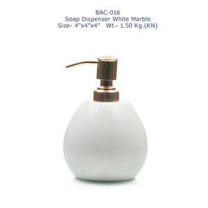 Distributeur de savon en marbre blanc contemporain de qualité supérieure Design élégant et durable pour les hôtels, les maisons et la décoration de salle de bain élégante - Product Image 2