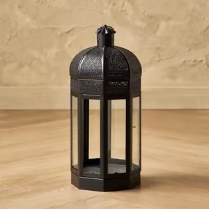 <b>Large</b> Gold Glass Metal Moroccan <b>Candle</b> <b>Lantern</b> Ramadan Decorative Tall Handmade Floor <b>Lanterns</b> - Product Image 3