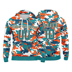 Camouflage Sublimation <b>Hoodie</b> <b>orange</b> green blue Camo Pullover Sweatshirt Custom Teamwear Personalized Logo Men <b>Women</b> OEM - Product Image 1
