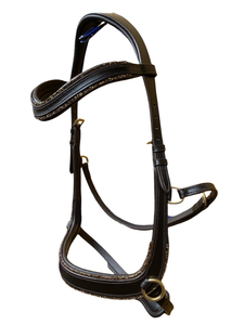 Brida Bittless de caballo Pullup lateral anatómico de cuero Premium equino con diamantes de imitación en Noseband y Browbands equipo de caballo - Product Image 4