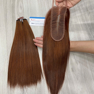 ผม100% จากผมมนุษย์ดิบจากเวียดนามผมตรงกระดูกแท้สีน้ำตาลโรงงาน - Product Image 4