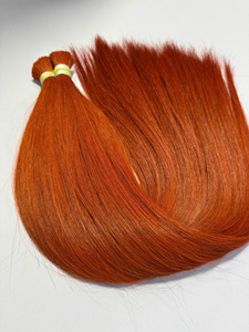 Paquetes de Cabello Virgen Vietnamita a Granel, Extensiones Liso Natural Suave con Puntas Super Dobles, Trama Doble a Máquina, Color Naranja - Product Image 2