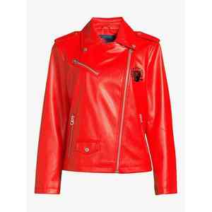 UNIQUE GYM WEAR Chaqueta de Cuero Sintético para Mujer, Exterior de Cuero Genuino, Impermeable, Resistente al Viento, Reversible, con Bolsillos Personalizables - Product Image 1