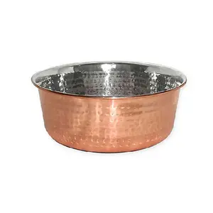 Hammered Metal Dog and Cat Feeder Bowl Best Quality Stainless Steel Silverware Metal Food Water Drinking Bowl Supplies