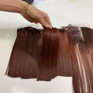 ผมต่อผมแท้สีธรรมชาติสีน้ำตาลอ่อนแบบตรงยาว8นิ้ว-40นิ้วจากเวียดนาม - Product Image 4