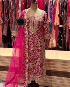 <b>Presenting</b> New Designer Faux Georgette Sequence Embroidery and Stone Handwork Top and Bottom With Lace Border Dupatta - Product Image 4