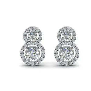 Pendientes de Plata de Ley con Diamantes de Moissanita Blancos Reales Vvs1 de 4 Ct, Calidad AAA+, Modelo Cus-Jew37 - Product Image 3