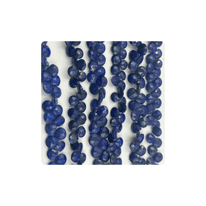 Premium naturel bleu Lapis Lazuli à facettes en forme de coeur Briolette taille personnalisée 8 pouces brin cristal matériel fabrication de bijoux - Product Image 1