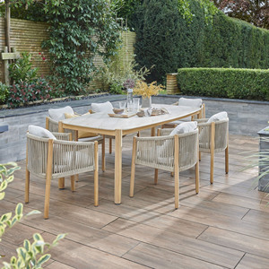 Ensemble de meubles de patio, ensemble d'extérieur, ensembles de jardin d'extérieur, ensembles de jardin de restaurant luxueux en teck d'extérieur - Sierra - Product Image 1