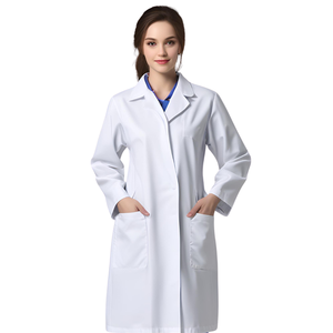 Uniformes hospitaliers personnalisés en gros Manteaux à manches longues boutonnés unisexe de laboratoire de médecin blanc - Product Image 3