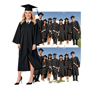 Toga de Graduación de Poliéster Azul Real Mate Personalizable para Niños, Conjunto de Birrete y Toga Escolar Suministrado por la Fábrica con Logotipo de Colores Personalizados - Product Image 5