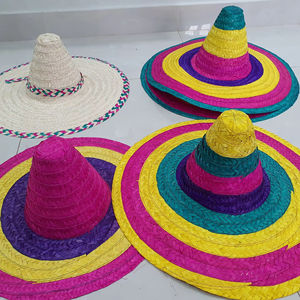 หมวกปีกกว้างแบบทอทำด้วยมือ | หมวกฟางเม็กซิกันแท้สำหรับ Cinco de Mayo, Fiesta, ตกแต่งและกิจกรรมกลางแจ้ง - Product Image 1