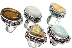 แหวนเงินสเตอร์ลิง925อัญมณีธรรมชาติแท้ตัดรูปวงรีอัญมณีหลากสีเหมาะสำหรับปาร์ตี้งานแต่งงานของขวัญสำหรับผู้หญิง - Product Image 3