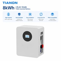 Batterie LiFePO4 51,2V 314Ah montée en rack 8kWh pour stockage d'énergie domestique hybride, système solaire ESS, BMS intelligent, décharge CAN 200A Tianon