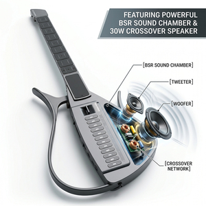 Chitarra Elettrica Senza Corde Wakers per Principianti e Tutti i Livelli di Abilità, con Altoparlante per Accompagnamento Automatico Integrato e Lunga Durata della Batteria - Product Image 3