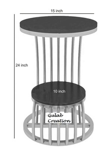 Modern <b>Round</b> Plated <b>Gold</b> Metal Frame <b>Coffee</b> <b>Table</b> with White Marble Top Living Room Decorative Accent Use - Product Image 3