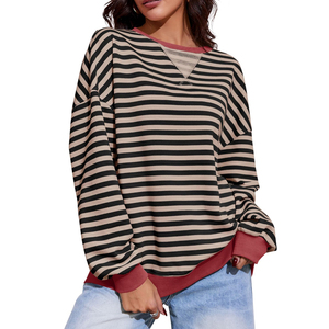 Sudadera de Algodón para Mujer, Cuello Redondo, Secado Rápido, Transpirable, Ajuste Regular, Mangas Largas, Felpa, Talla Grande - Product Image 4