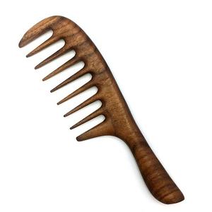 Wholesale 100% Biodegradable Custom Logo Eco Friendly Wooden <b>Wide</b> Tooth Hair Bamboo Wood <b>Comb</b> - Product Image 5