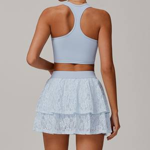 Groothandel Nieuwe Mode Kanten Sportkleding 2 Sets Fitnesskleding Dames Golfrok Yoga Tennisrok - Product Image 6