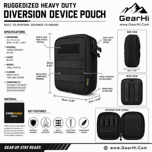 Bolsa Resistente para Dispositivos de Distracción, Soporte para Dispositivos de Distracción, Herrajes MOLLE, Bolsas de Liberación Rápida para Flashbang - Product Image 5