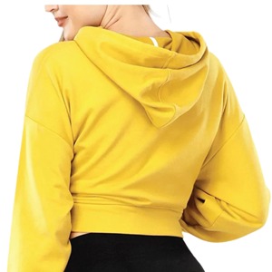 Wholesale <b>Workout</b> Gym High Quality Winter Sports Cotton Crop Top <b>Hoodie</b> - Product Image 2