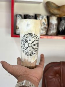 Corne à boire viking artisanale de qualité supérieure en corne de buffle, écologique, 6 pouces, ART ARTISANAL INTIME, style médiéval - Product Image 3
