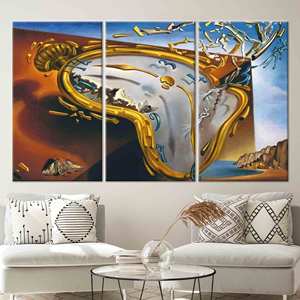 Arte Surrealista para Pared: Impresión en Lienzo de la Famosa Obra 'Explosión del Reloj' de Salvador Dalí, 3P: Enmarcado para Galería - Product Image 1