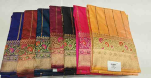 Sari indio de seda pura 100%, Ropa Étnica moderna lujosa y elegante para fiestas de mujeres, bodas y celebraciones de festivales - Product Image 4