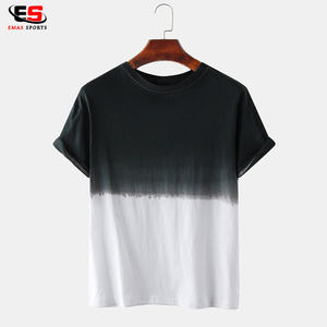 Camiseta Casual de Cuello Redondo para Hombre, Manga Corta, Color Degradado, Teñido Liso, 100% Algodón, Transpirable y Ecológica - Product Image 4